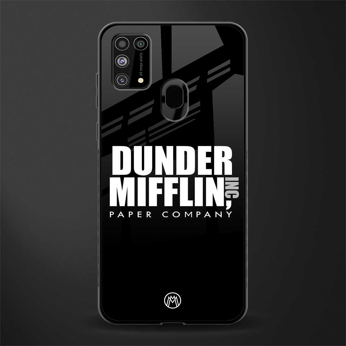 dunder mifflin glass case for samsung galaxy m31 image