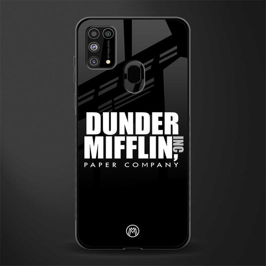 dunder mifflin glass case for samsung galaxy m31 image