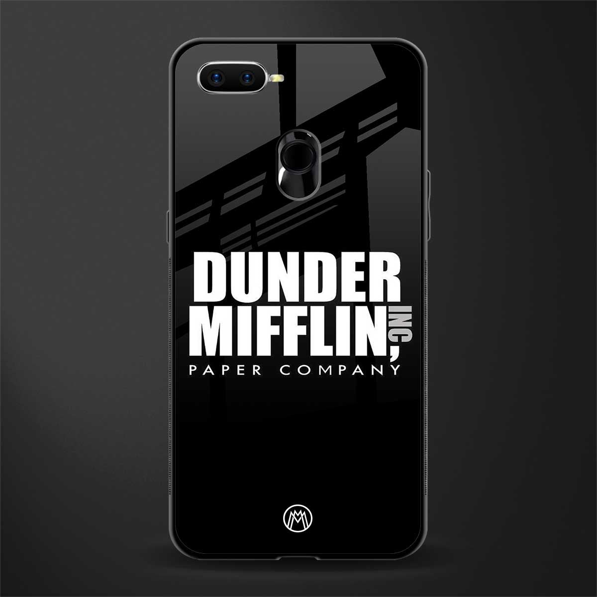 dunder mifflin glass case for oppo a12 image