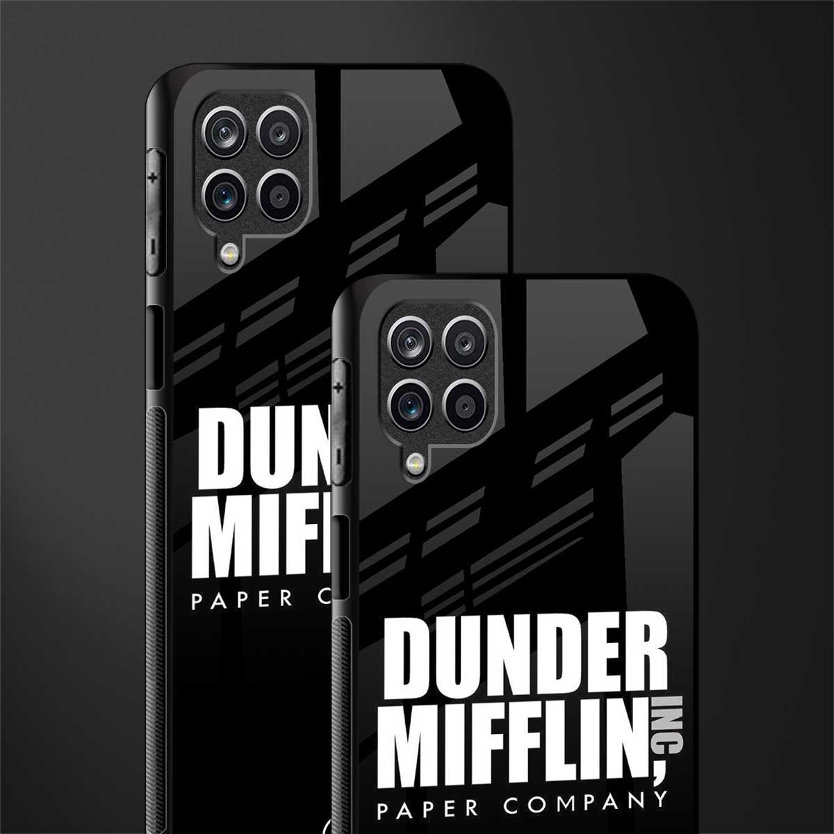 dunder mifflin back phone cover | glass case for samsung galaxy a22 4g