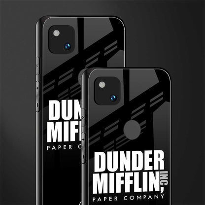 dunder mifflin back phone cover | glass case for google pixel 4a 4g