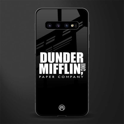 dunder mifflin glass case for samsung galaxy s10 plus image