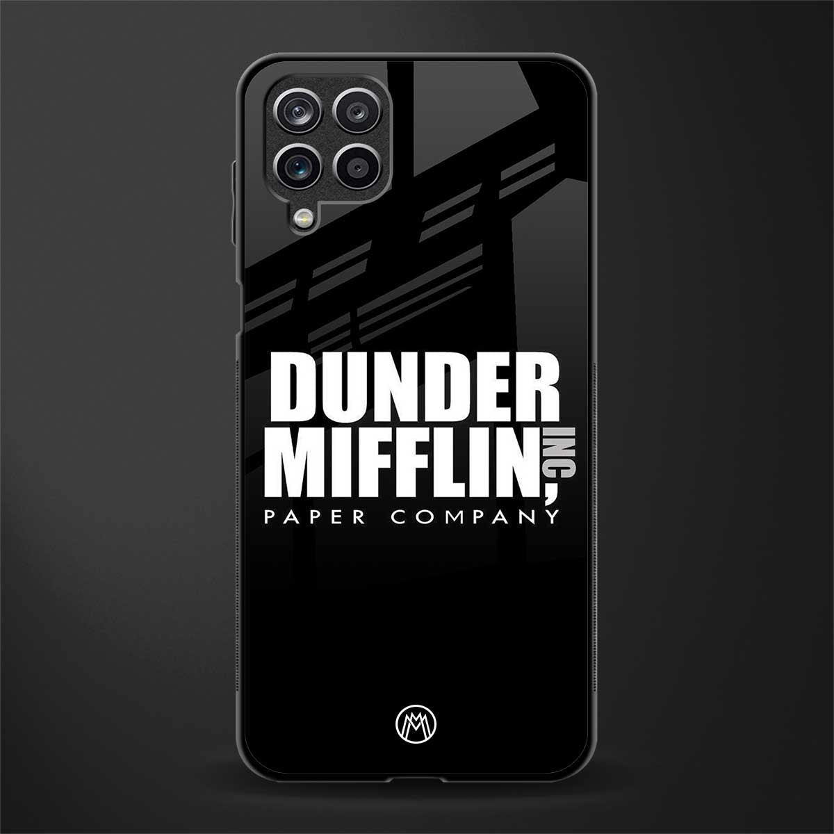dunder mifflin glass case for samsung galaxy f12 image