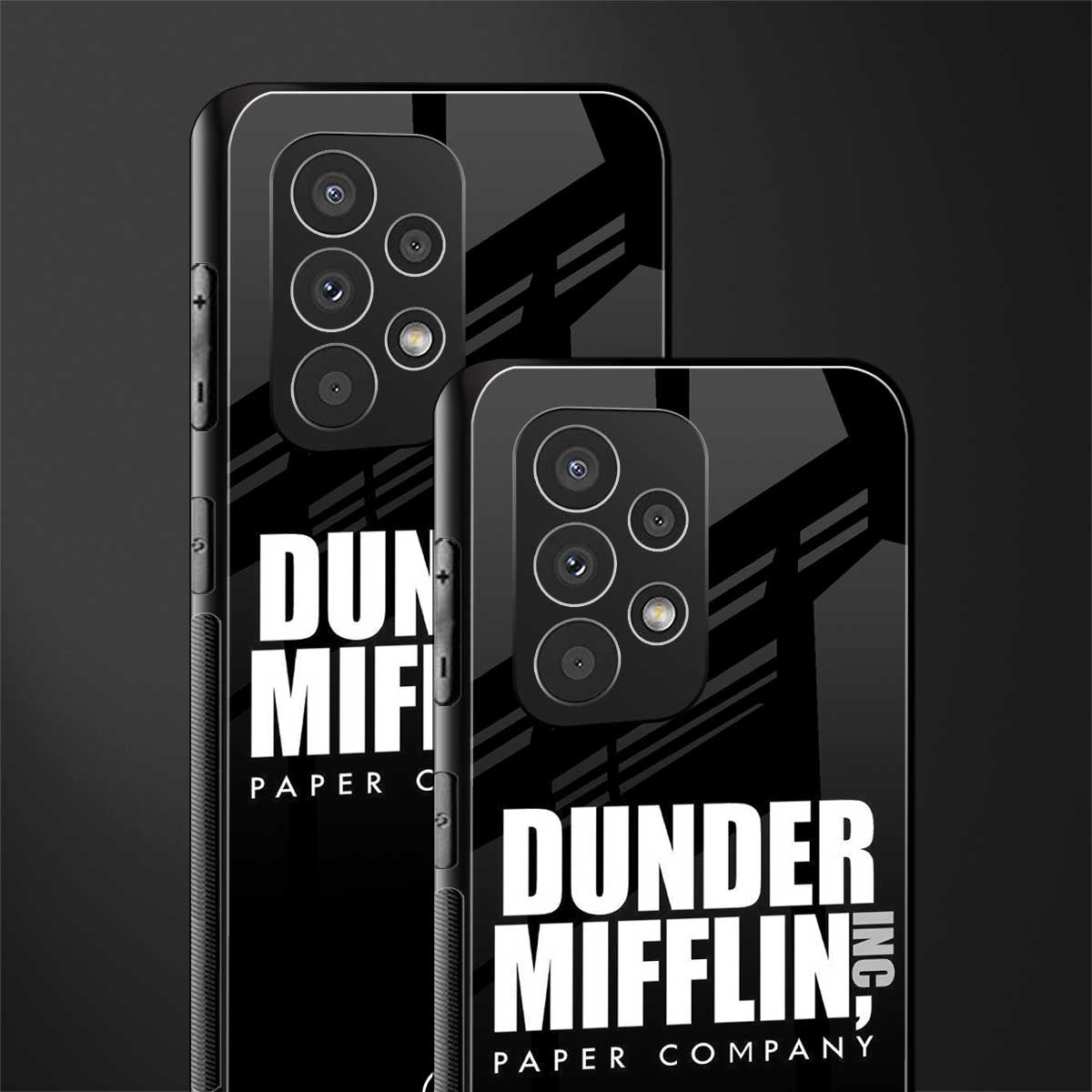 dunder mifflin back phone cover | glass case for samsung galaxy a53 5g