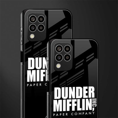 dunder mifflin back phone cover | glass case for samsung galaxy m33 5g