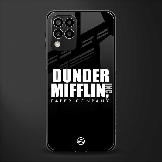 dunder mifflin back phone cover | glass case for samsung galaxy m33 5g