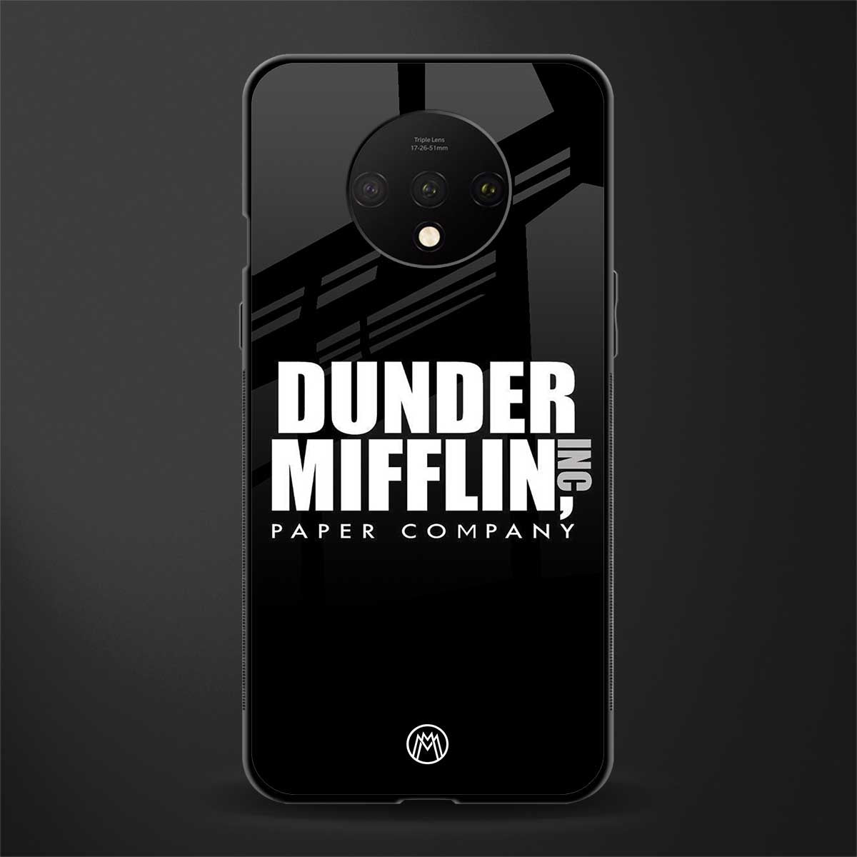 dunder mifflin glass case for oneplus 7t image
