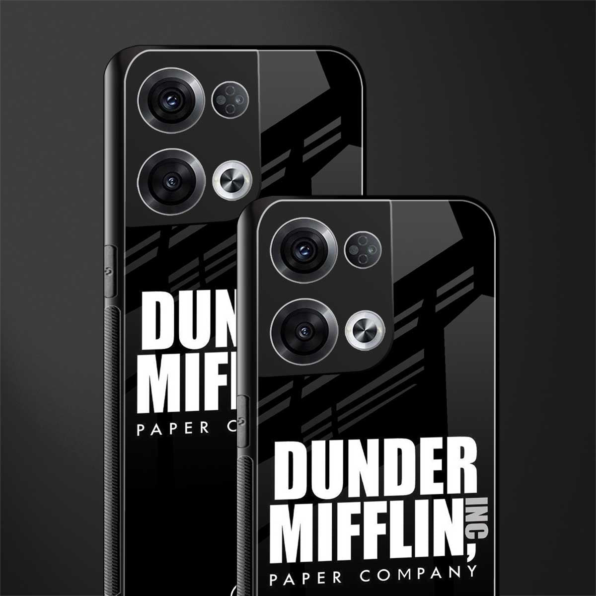 dunder mifflin back phone cover | glass case for oppo reno 8