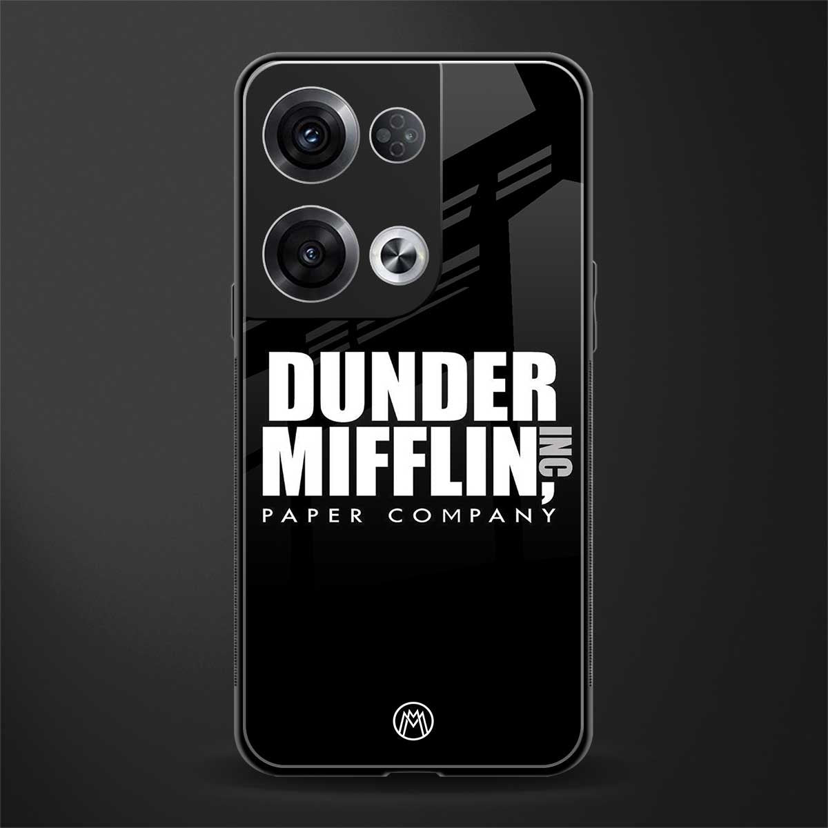 dunder mifflin back phone cover | glass case for oppo reno 8