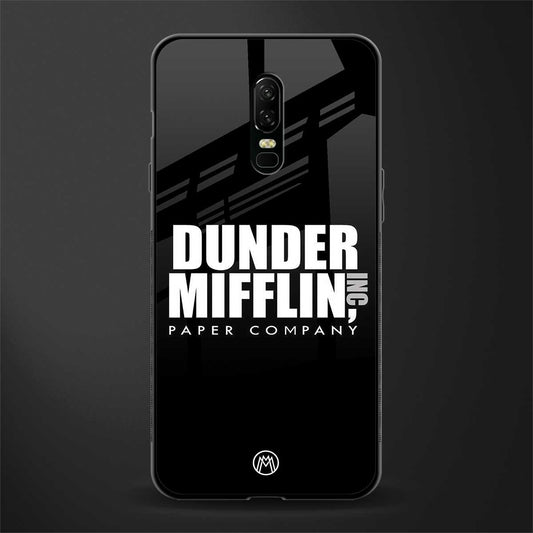 dunder mifflin glass case for oneplus 6 image