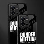 dunder mifflin back phone cover | glass case for vivo v25-5g