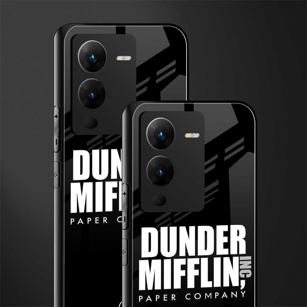 dunder mifflin back phone cover | glass case for vivo v25 pro 5g