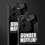 dunder mifflin back phone cover | glass case for vivo v25 pro 5g