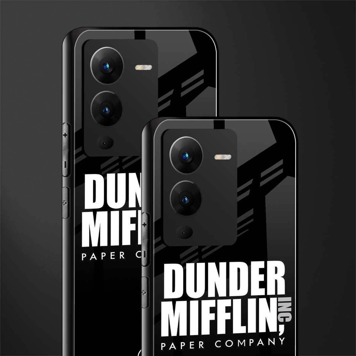 dunder mifflin back phone cover | glass case for vivo v25 pro 5g