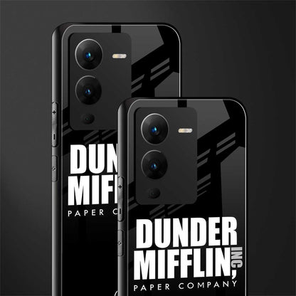 dunder mifflin back phone cover | glass case for vivo v25 pro 5g
