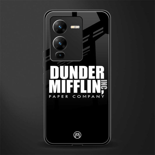 dunder mifflin back phone cover | glass case for vivo v25 pro 5g
