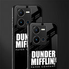 dunder mifflin back phone cover | glass case for vivo y35 4g