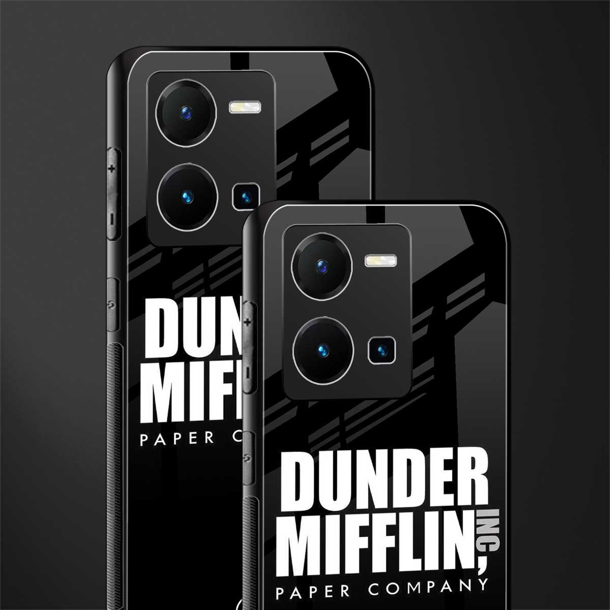 dunder mifflin back phone cover | glass case for vivo y35 4g