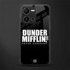 dunder mifflin back phone cover | glass case for vivo y35 4g