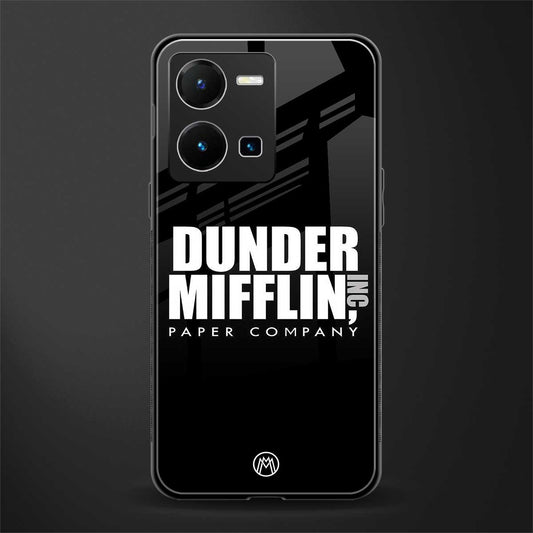dunder mifflin back phone cover | glass case for vivo y35 4g
