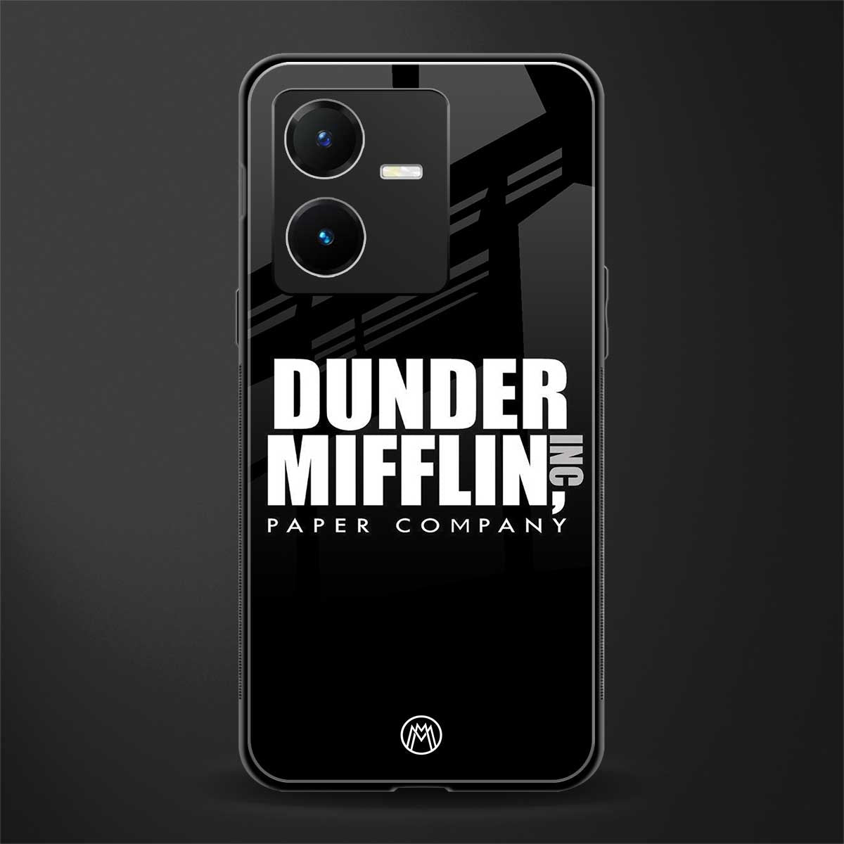 dunder mifflin back phone cover | glass case for vivo y22
