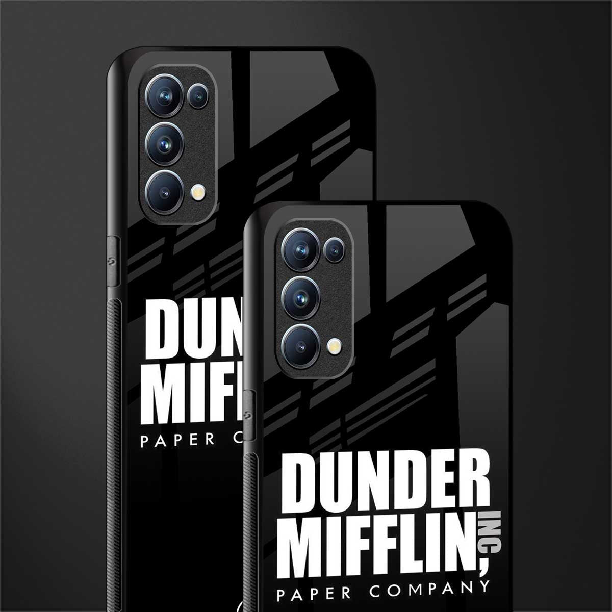 dunder mifflin back phone cover | glass case for oppo reno 5