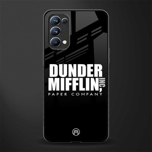 dunder mifflin back phone cover | glass case for oppo reno 5