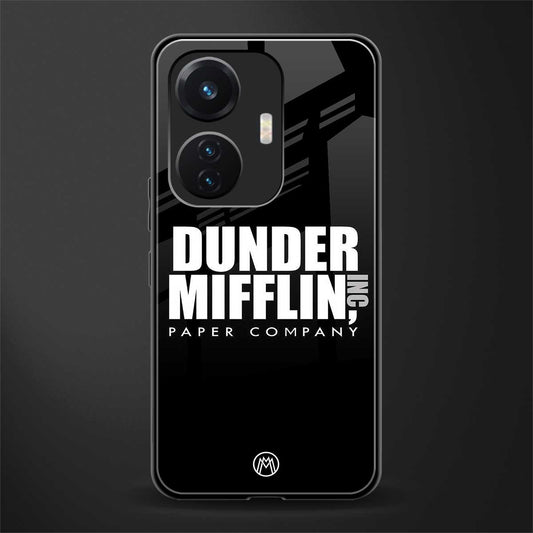 dunder mifflin back phone cover | glass case for vivo t1 44w 4g