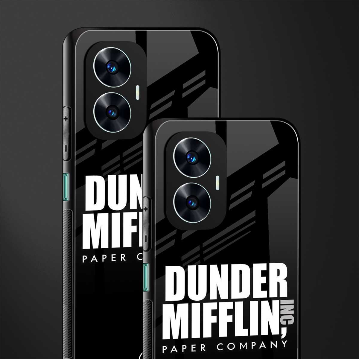 dunder mifflin back phone cover | glass case for realme c55