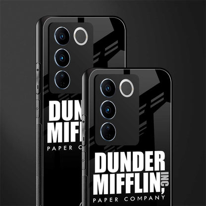 dunder mifflin back phone cover | glass case for vivo v27 pro 5g