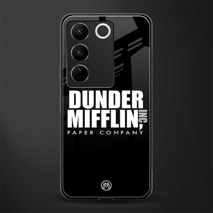 dunder mifflin back phone cover | glass case for vivo v27 pro 5g