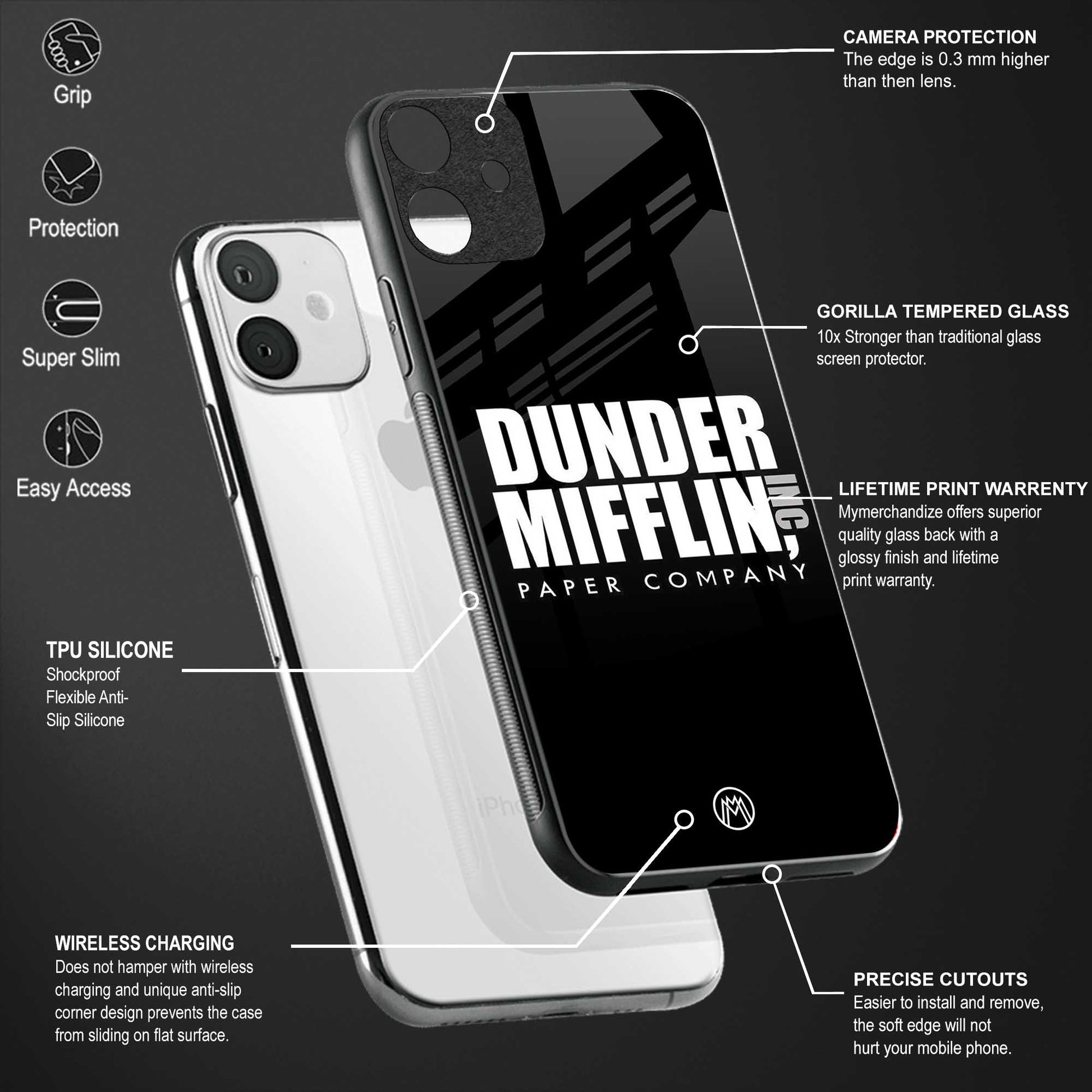dunder mifflin glass case for oppo f17 image-4