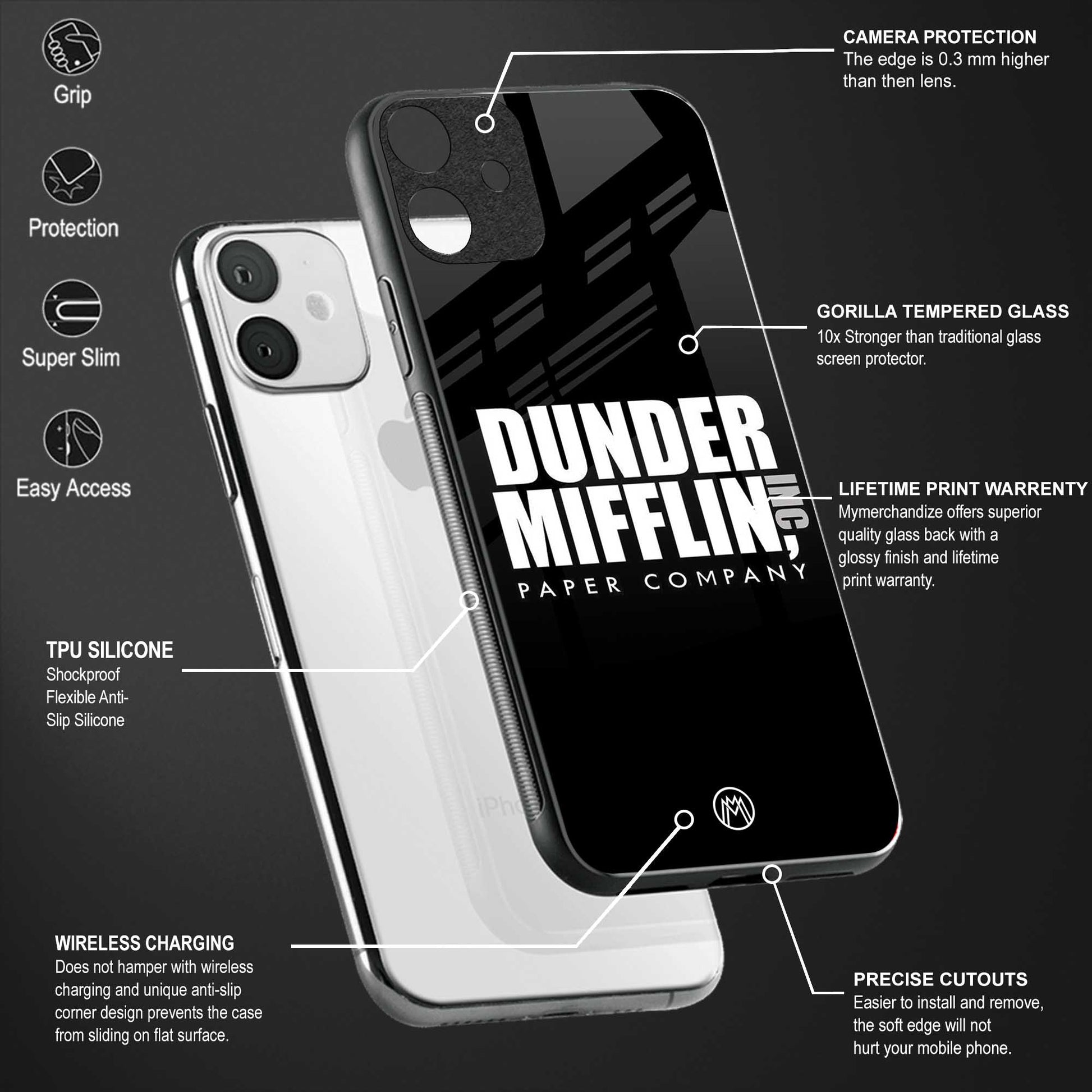 dunder mifflin back phone cover | glass case for oneplus nord ce 2 lite 5g