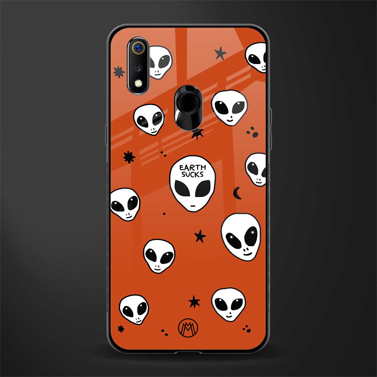 earth sucks glass case for realme 3 pro image