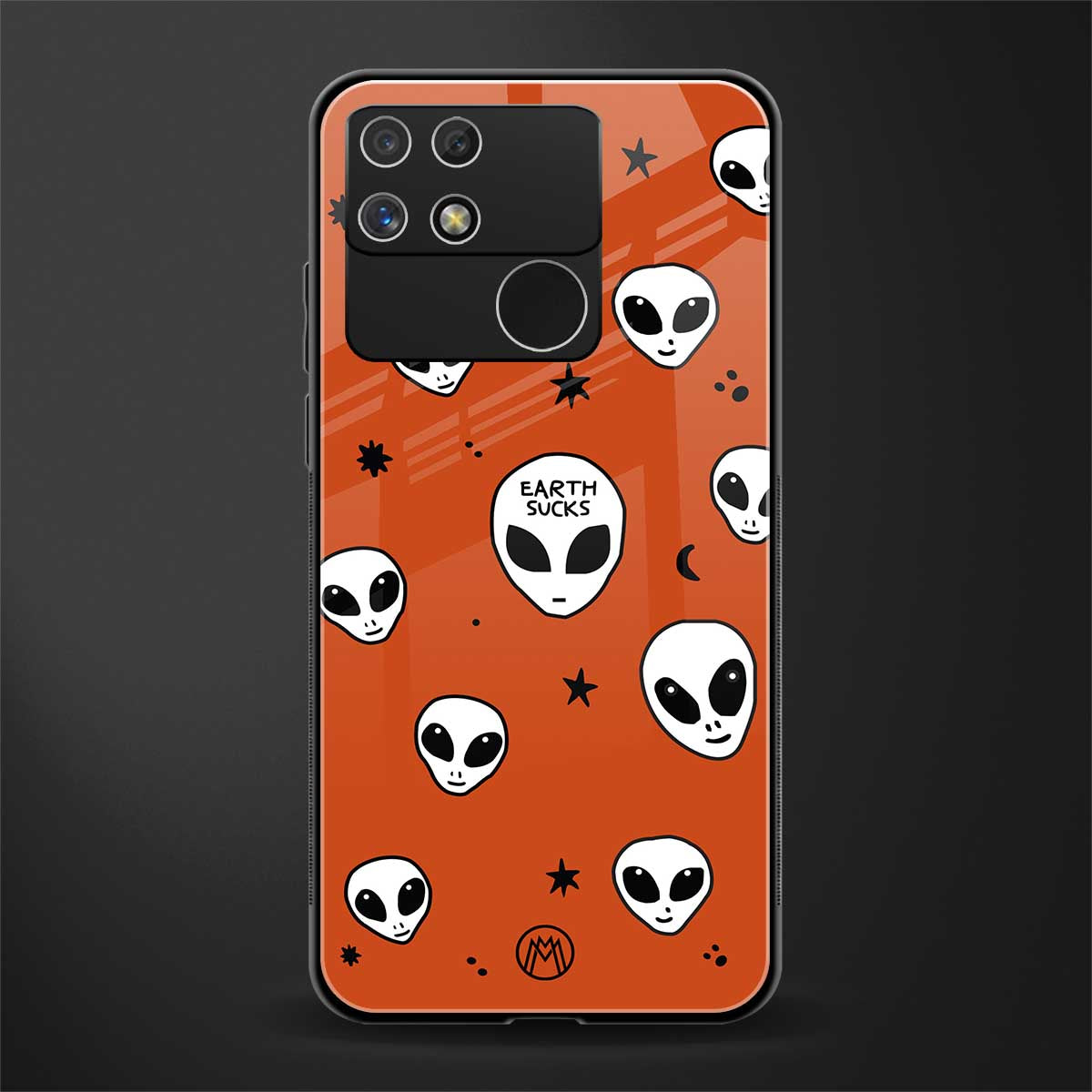 earth sucks back phone cover | glass case for realme narzo 50a