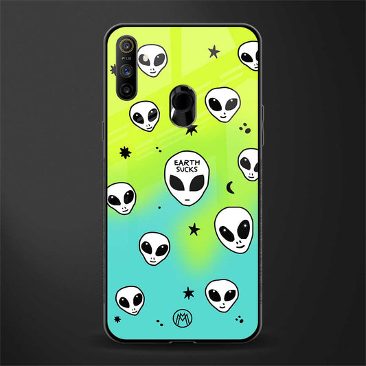 earth sucks neon edition glass case for realme narzo 20a image