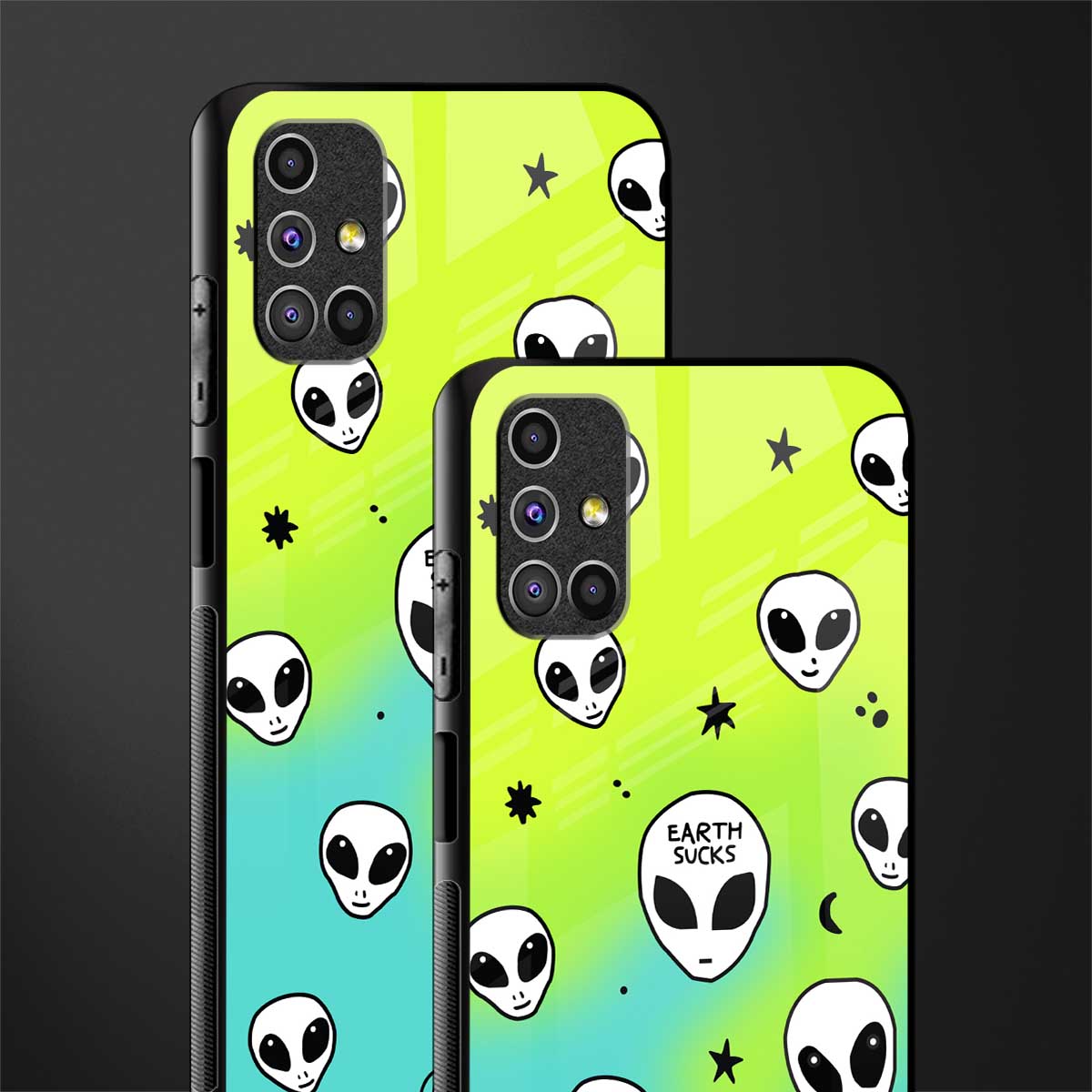 earth sucks neon edition glass case for samsung galaxy m51 image-2