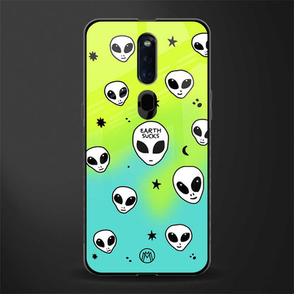 earth sucks neon edition glass case for oppo f11 pro image