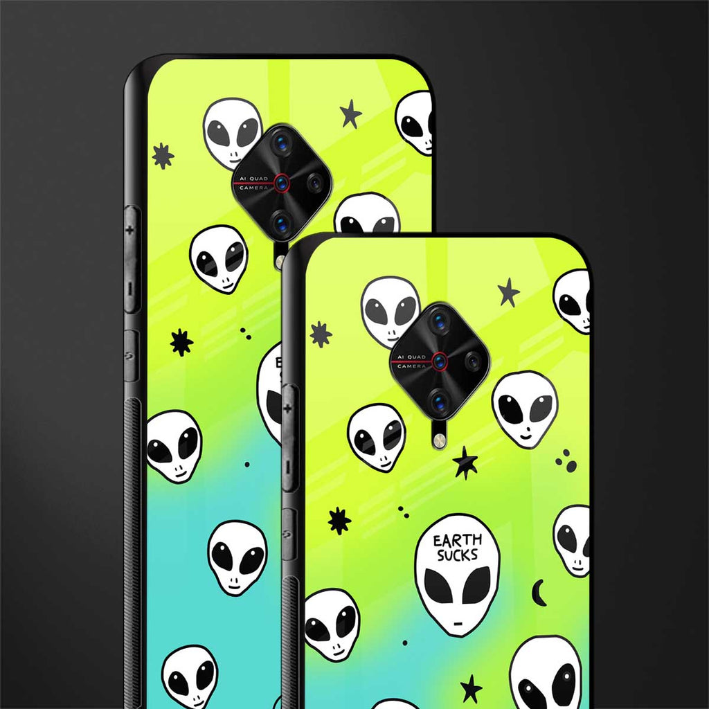 earth sucks neon edition glass case for vivo s1 pro image-2