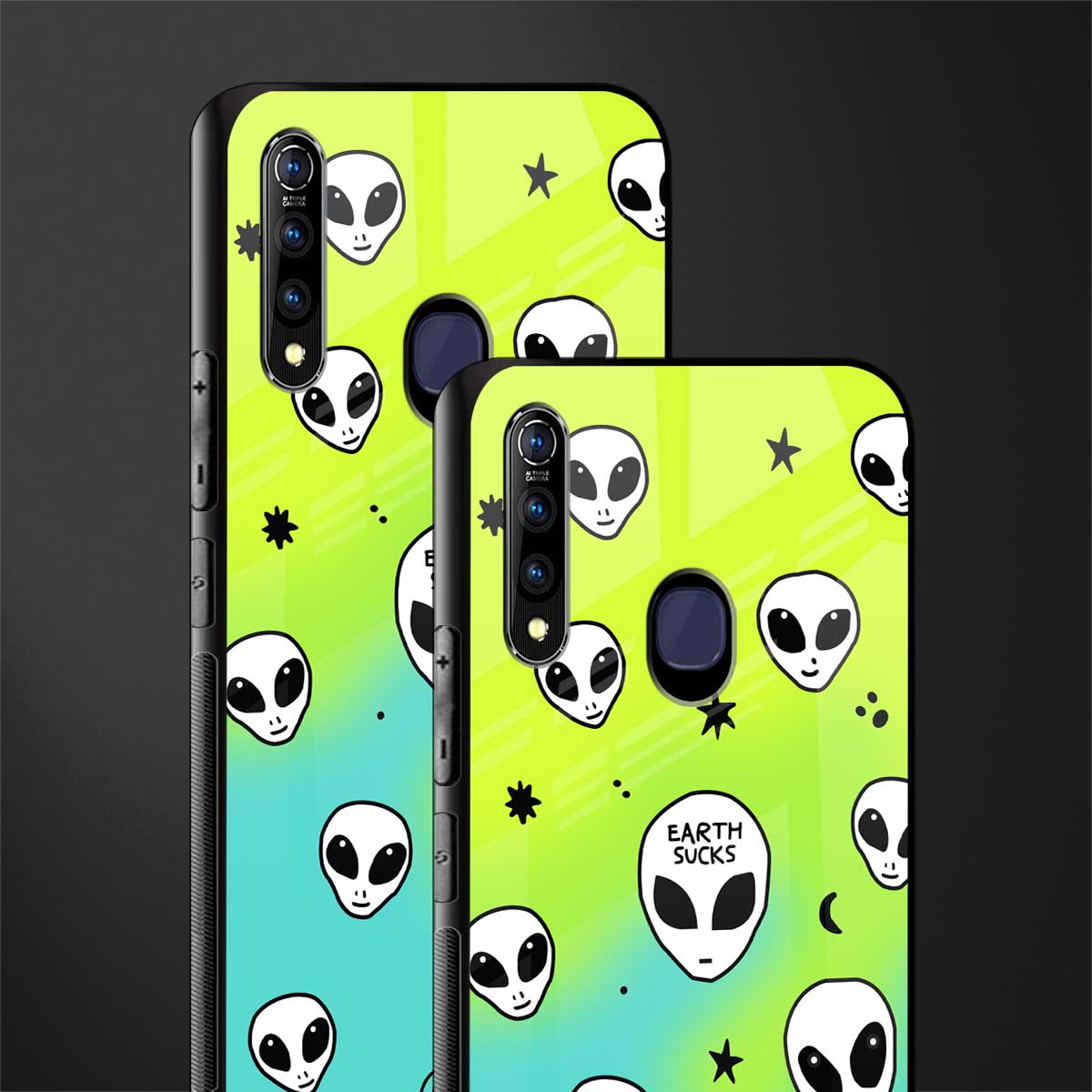 earth sucks neon edition glass case for vivo z1 pro image-2