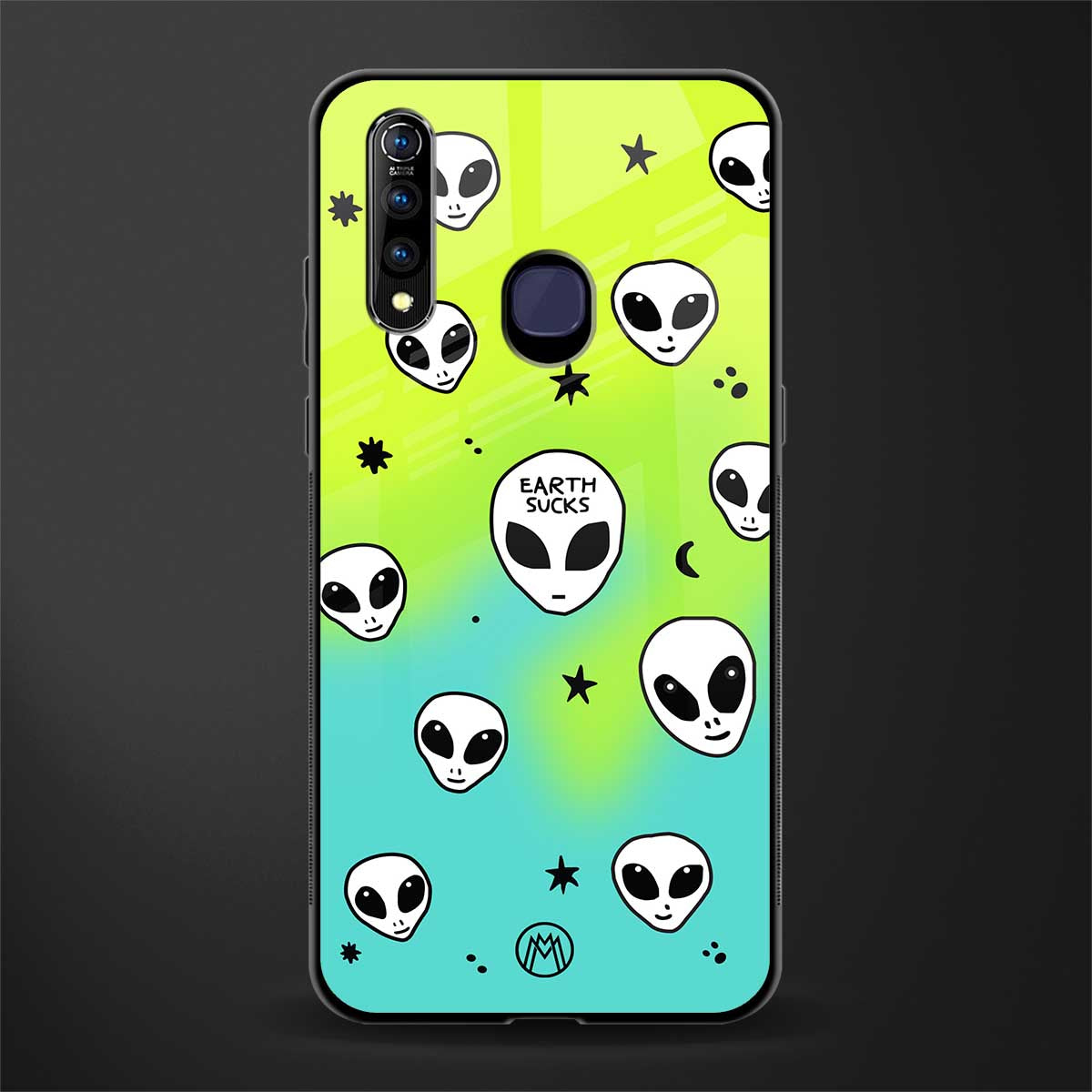 earth sucks neon edition glass case for vivo z1 pro image