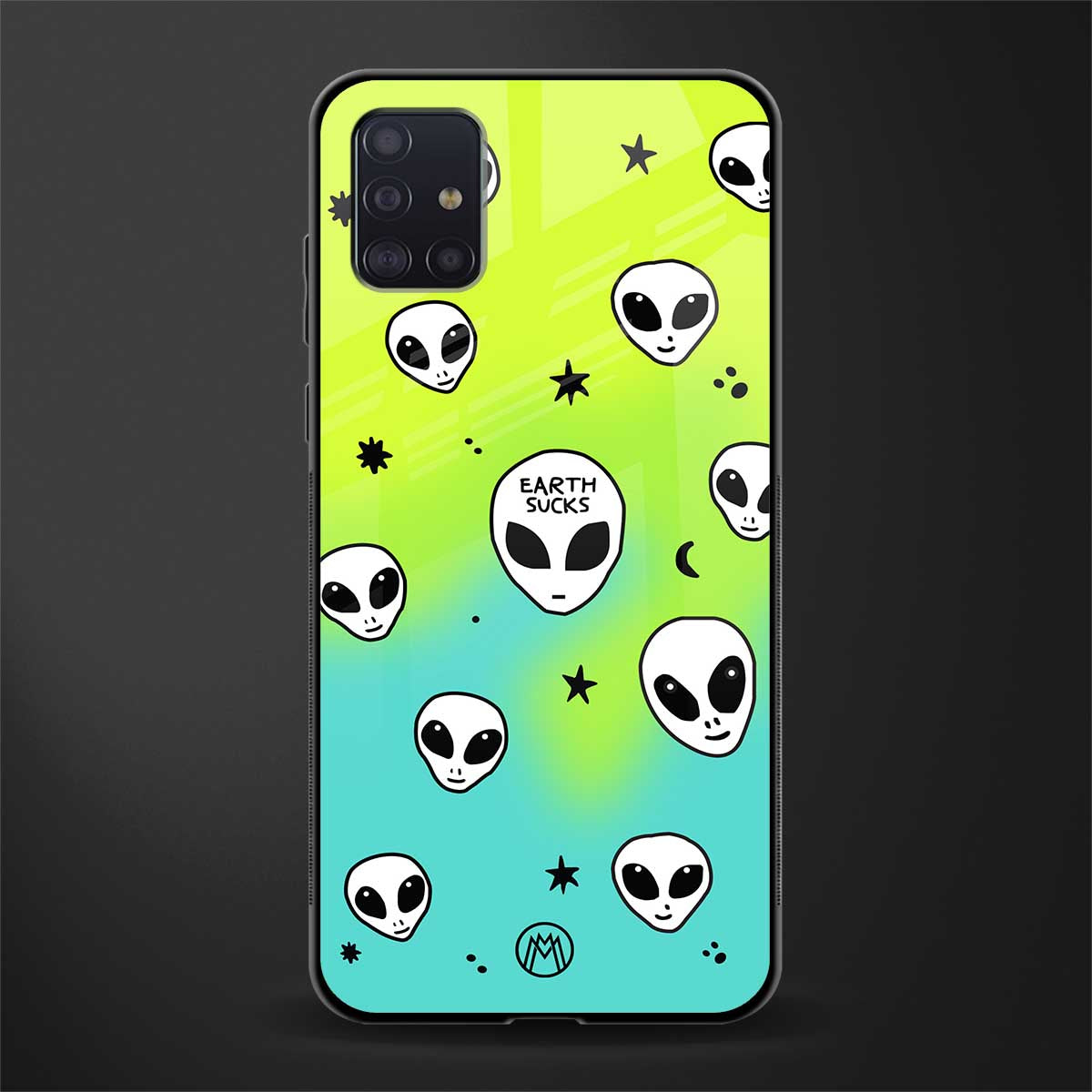 earth sucks neon edition glass case for samsung galaxy a71 image
