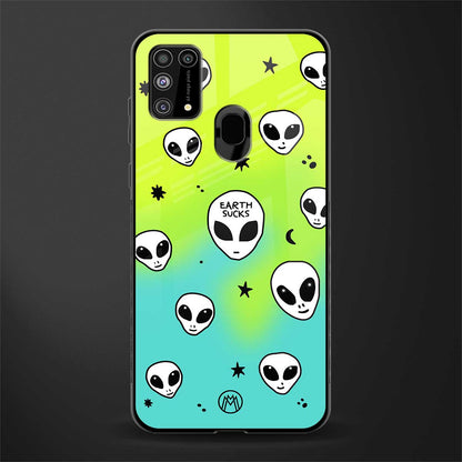 earth sucks neon edition glass case for samsung galaxy f41 image