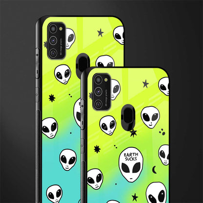 earth sucks neon edition glass case for samsung galaxy m21 image-2