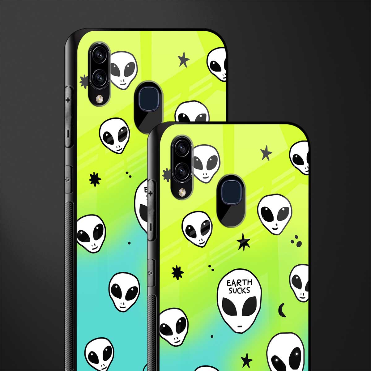 earth sucks neon edition glass case for samsung galaxy a20 image-2