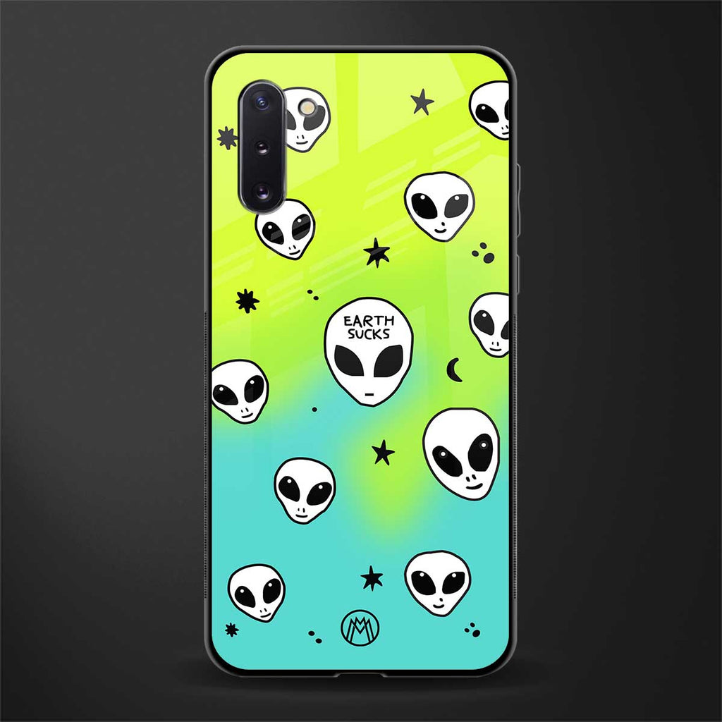 earth sucks neon edition glass case for samsung galaxy note 10 image