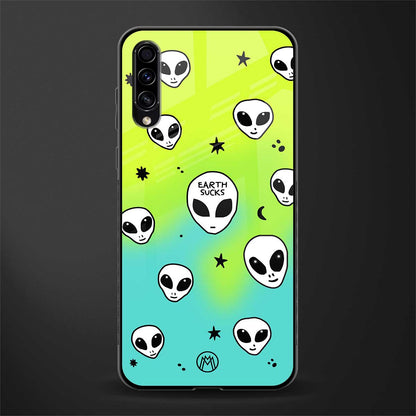 earth sucks neon edition glass case for samsung galaxy a70 image