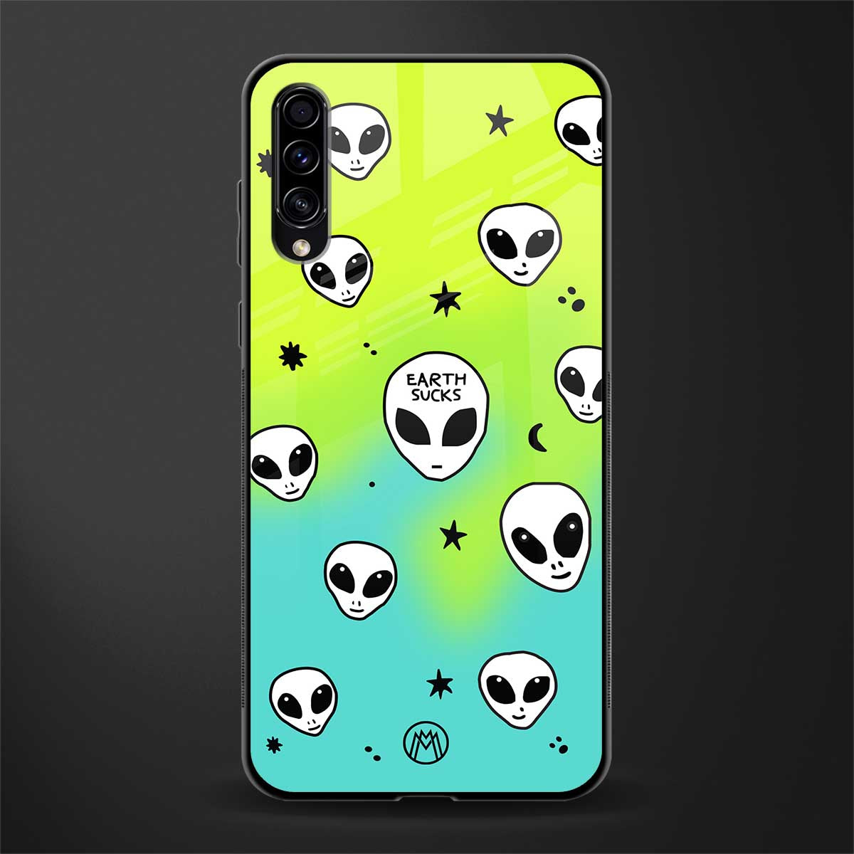 earth sucks neon edition glass case for samsung galaxy a70s image