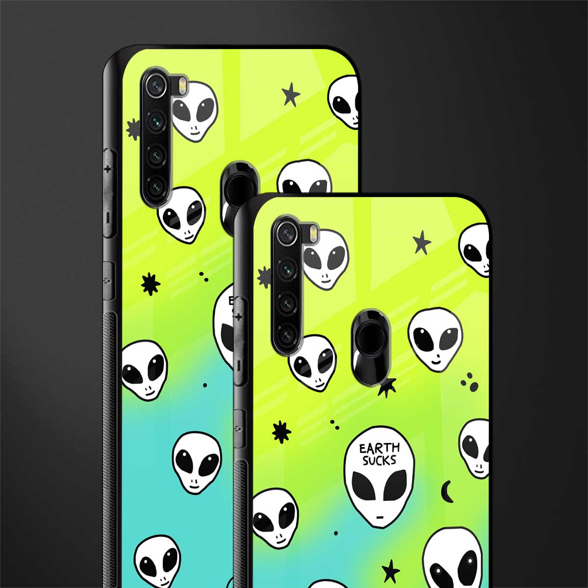 earth sucks neon edition glass case for redmi note 8 image-2