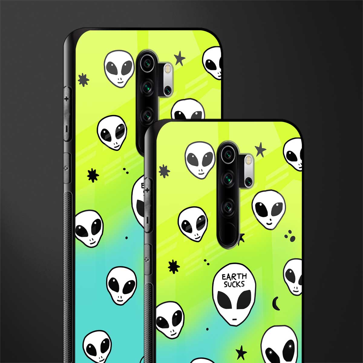 earth sucks neon edition glass case for redmi note 8 pro image-2